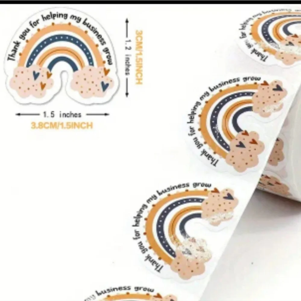 50 Rainbow Thank You stickers
